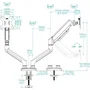 Tooq Soporte de Mesa para 2 Monitores DB1434TNR-W Blanco